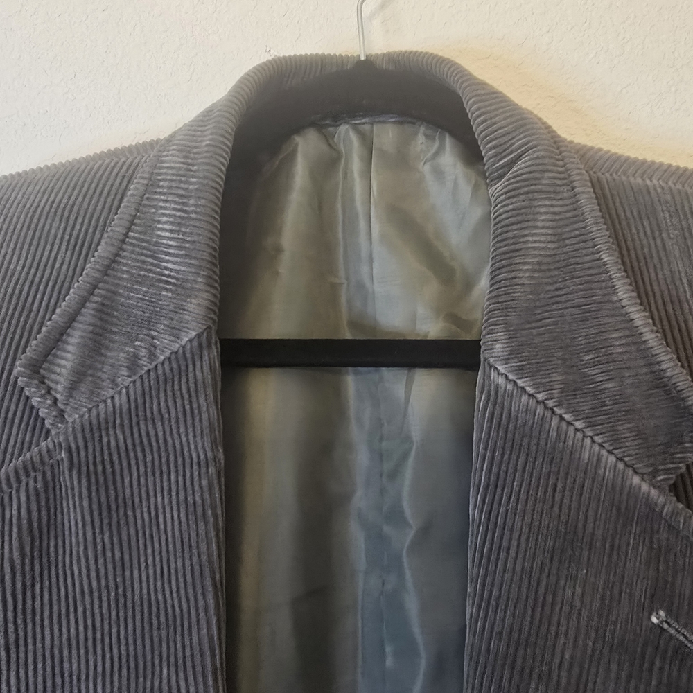 Men's Elegant Gray Corduroy Blazer